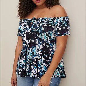 Womens Torrid BABYDOLL SUPER SOFT TIE-FRONT OFF-SHOULDER Size 5XL NWT